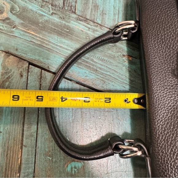 Melrose Glam Birken Style Black Leather Handbag Silver Stud Embellishments - Picture 13 of 16